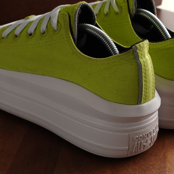 Converse Sneakers Womens SZ 9 Neon Green Move Platform Low Lace Up Casual Shoes - Picture 8 of 13